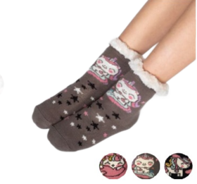 Non-slip sock for girls with internal fur SB1768 Gladys 